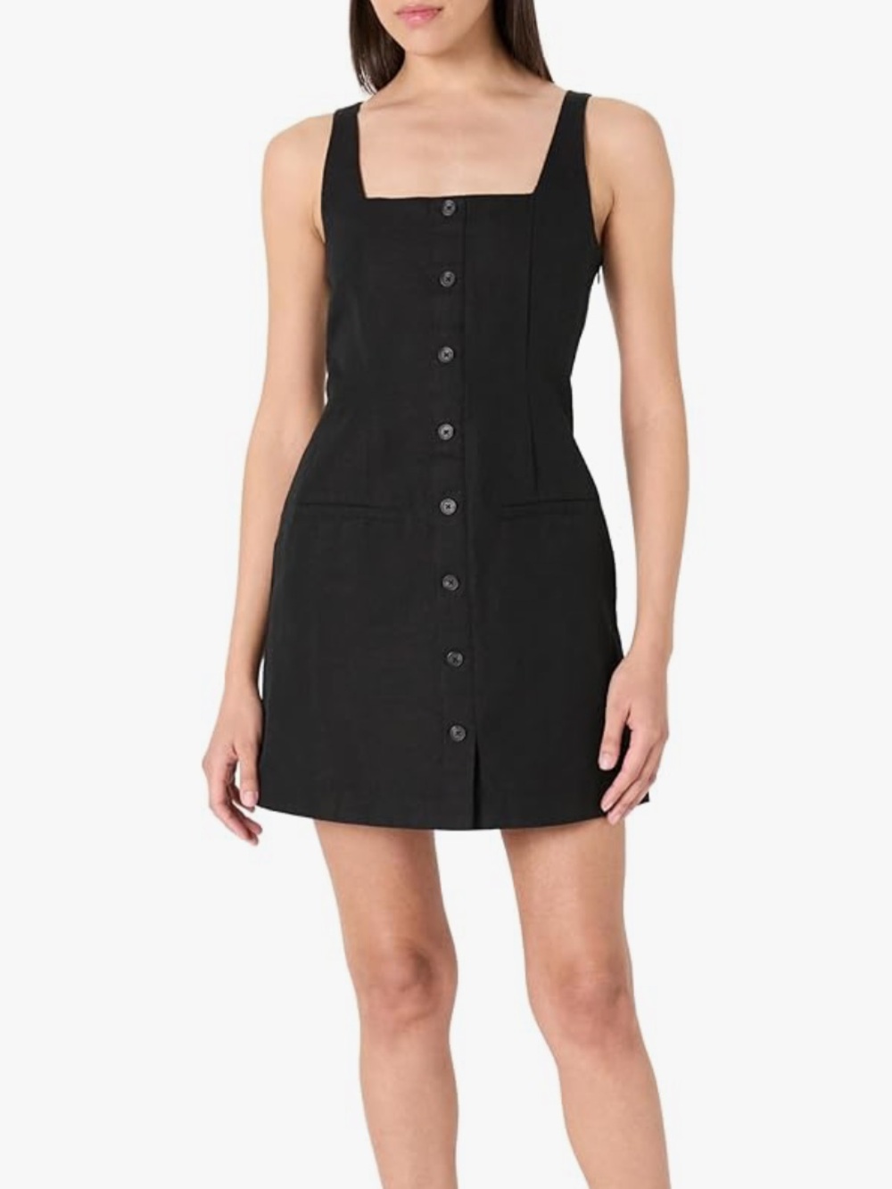 NWT The Drop Amira Black Button Down Mini Dress